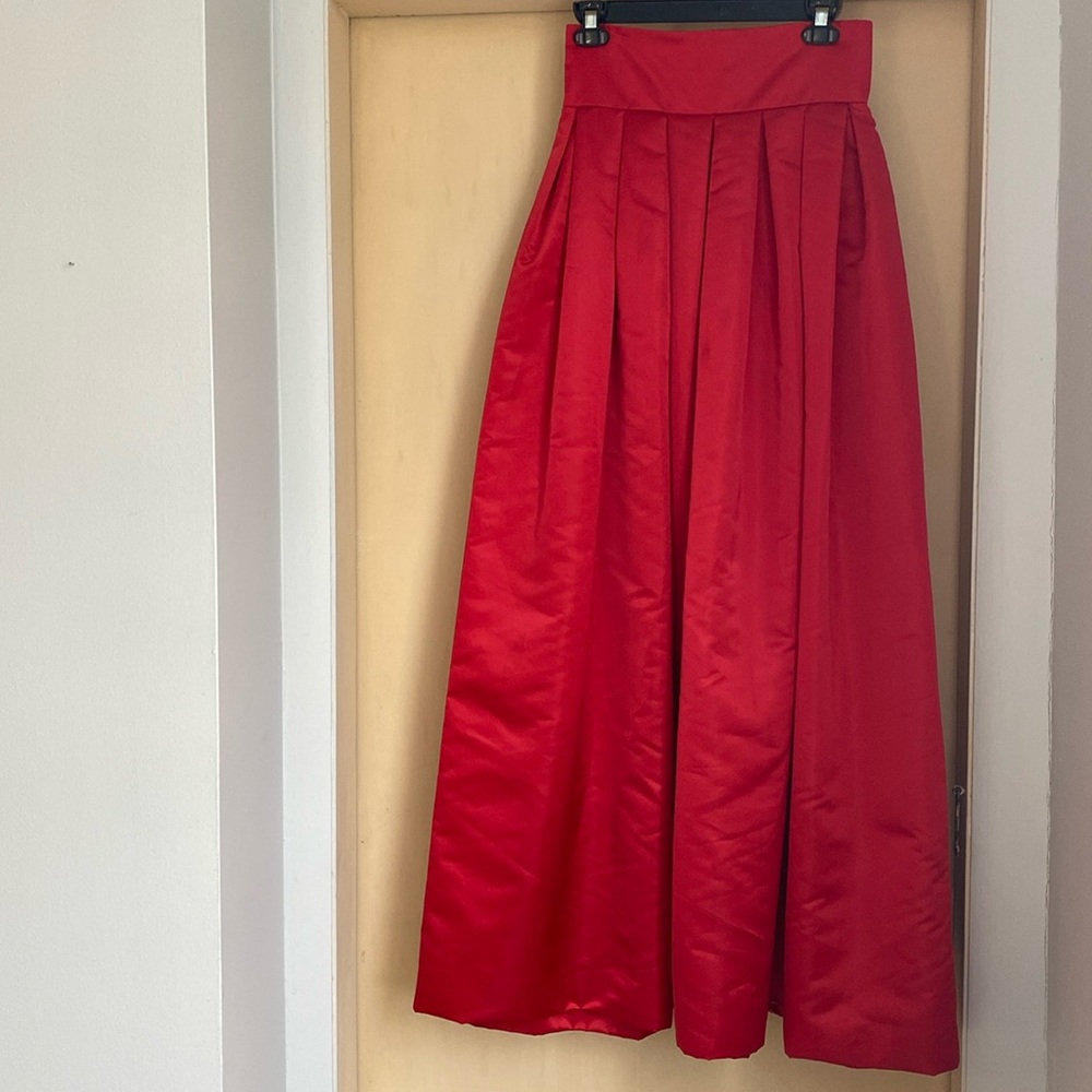 Red Satin Skirt, Ball Gown length